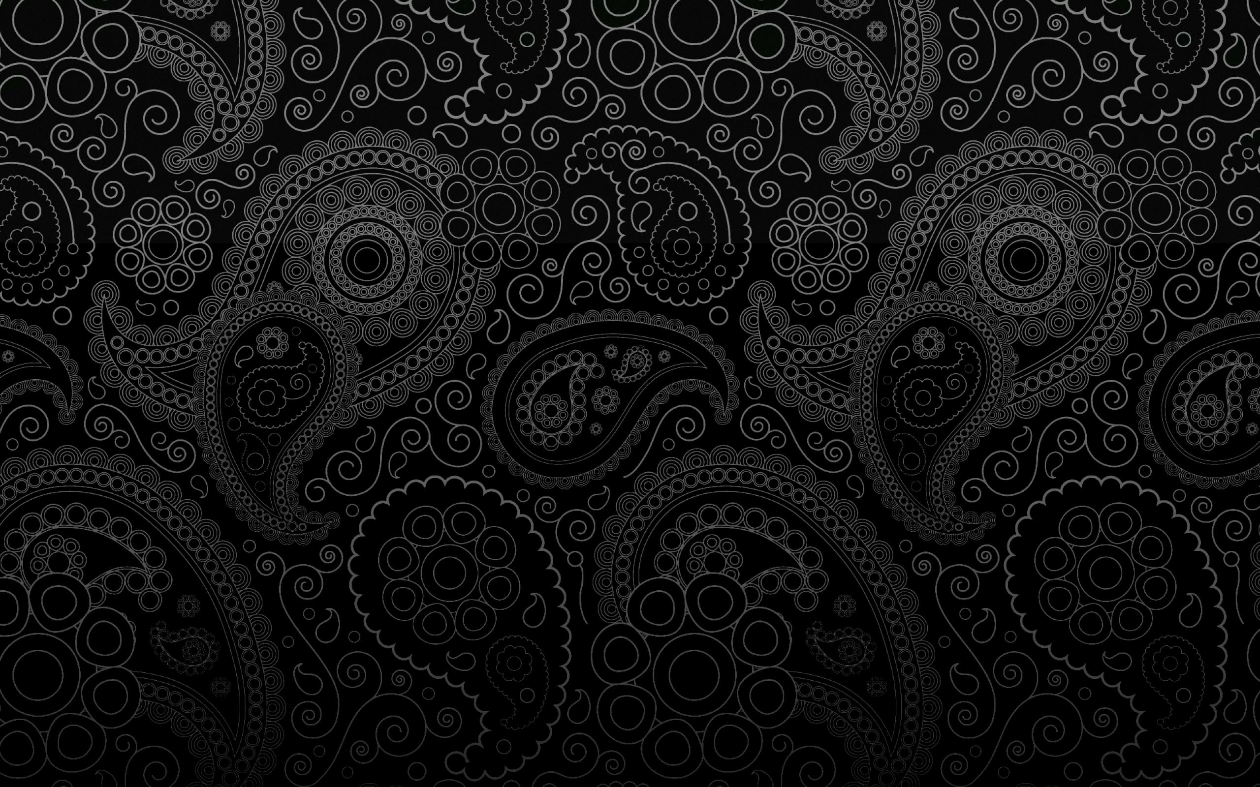 Paisley pattern, Bandana print, Damask, Seamless pattern, Monochrome, Black texture, Android wallpaper