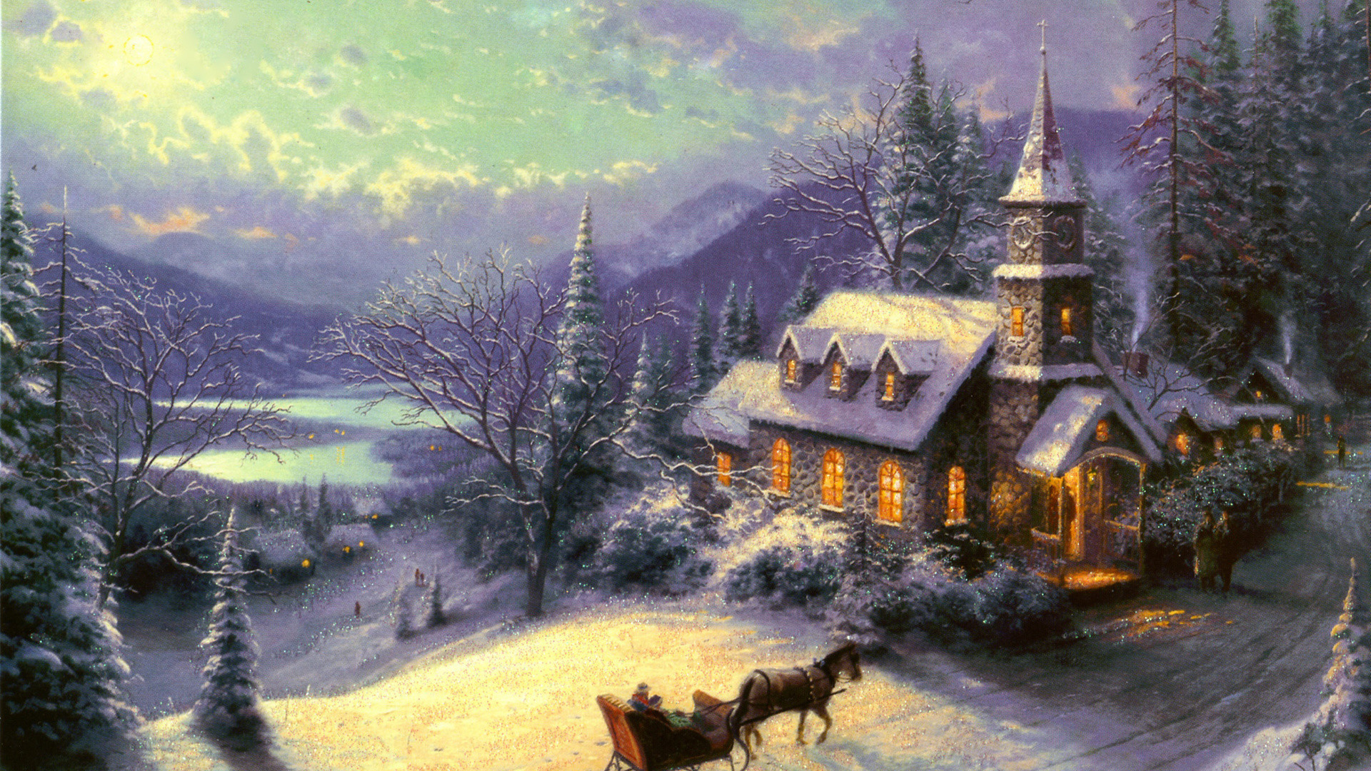 Thomas Kinkade Winter Wallpaper ·① WallpaperTag