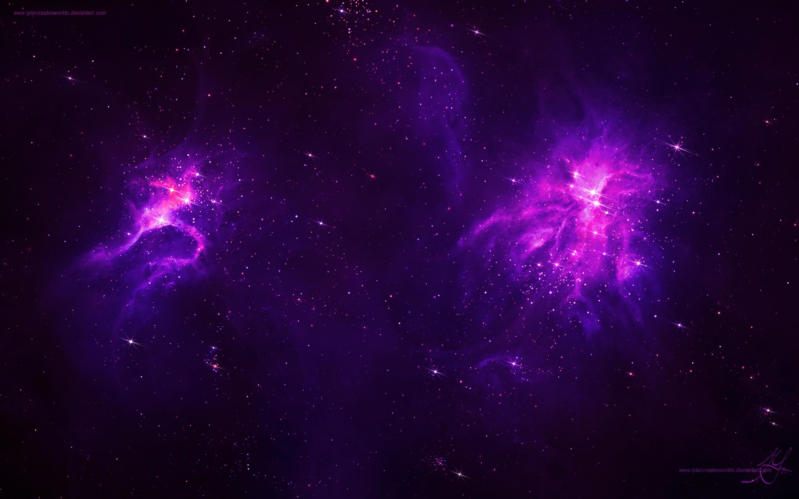 Purple nebula, Stars, Deep space, Violet, 2560x1600, MacBook Pro wallpaper