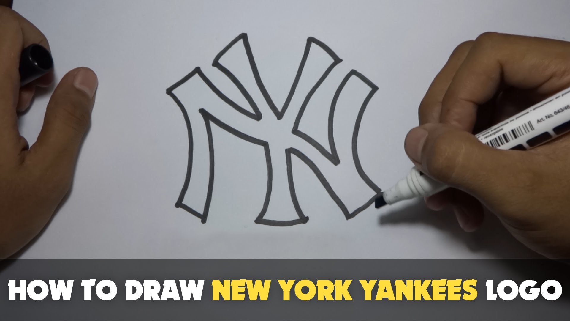 1920x1080 Drawing: How to Draw a Cartoon - New York Yankees Logo (Tutoria.....