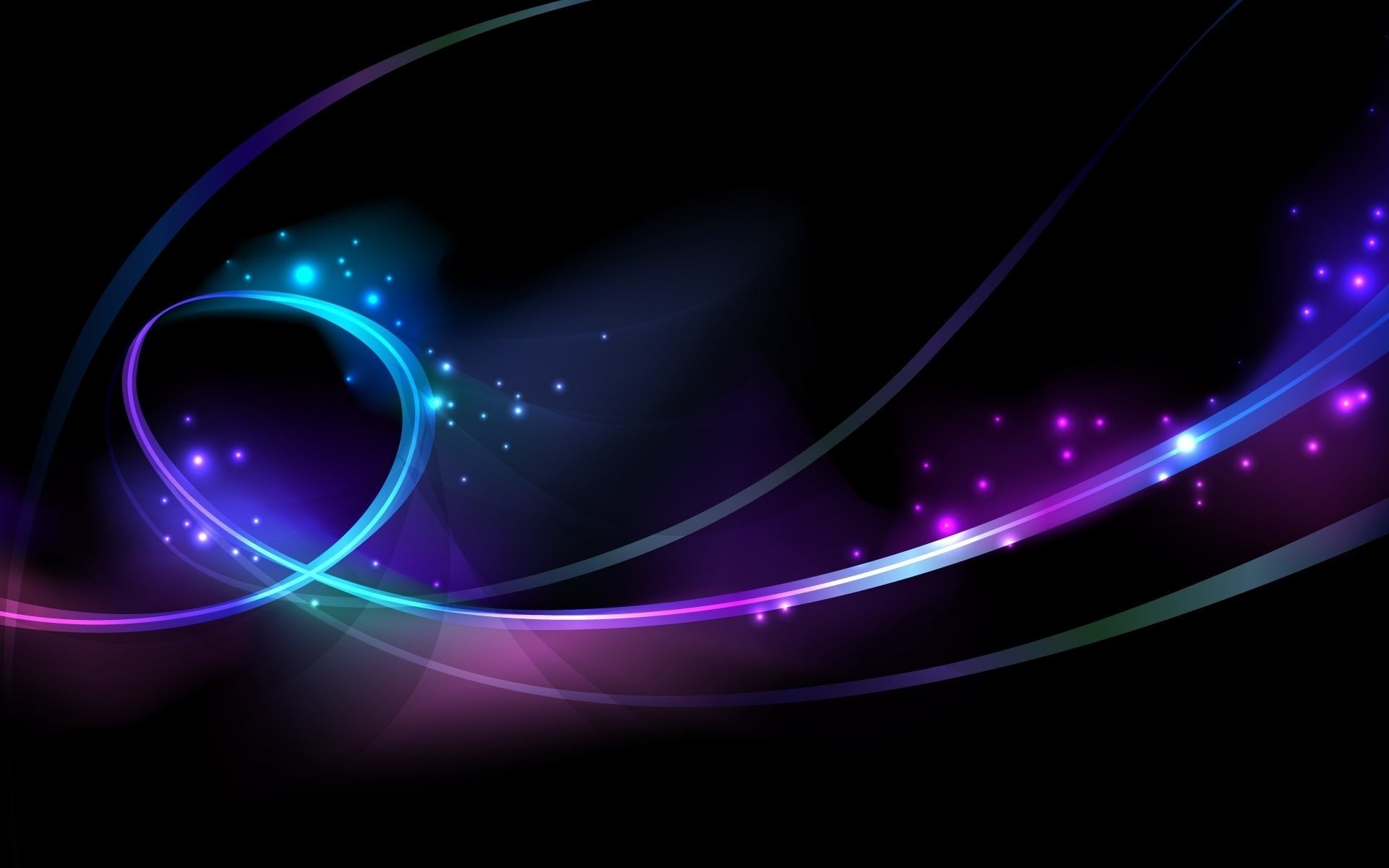 Light trails, Swirls, Cyan, Purple, Dark background, 1920x1200, PC wallpaper