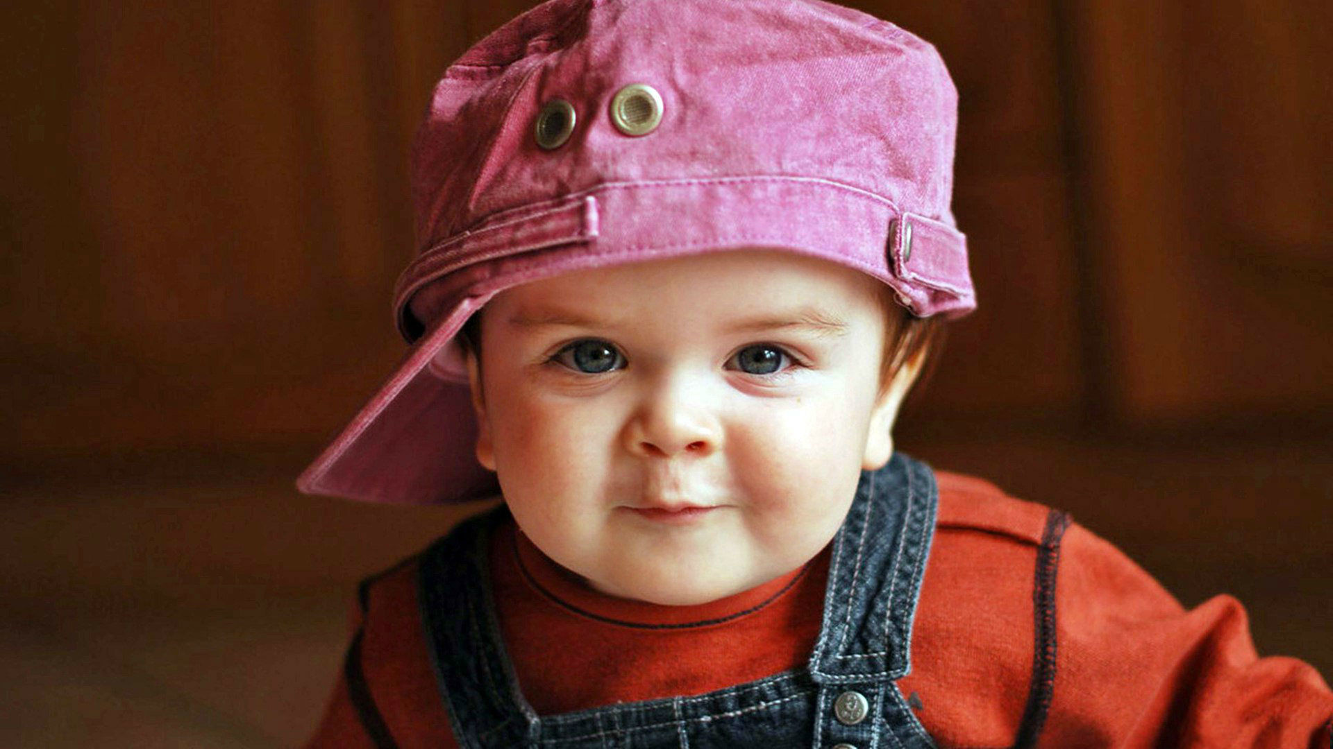 Cute boy, Pink cap, Blue eyes, Toddler, Portrait, Full HD, laptop background