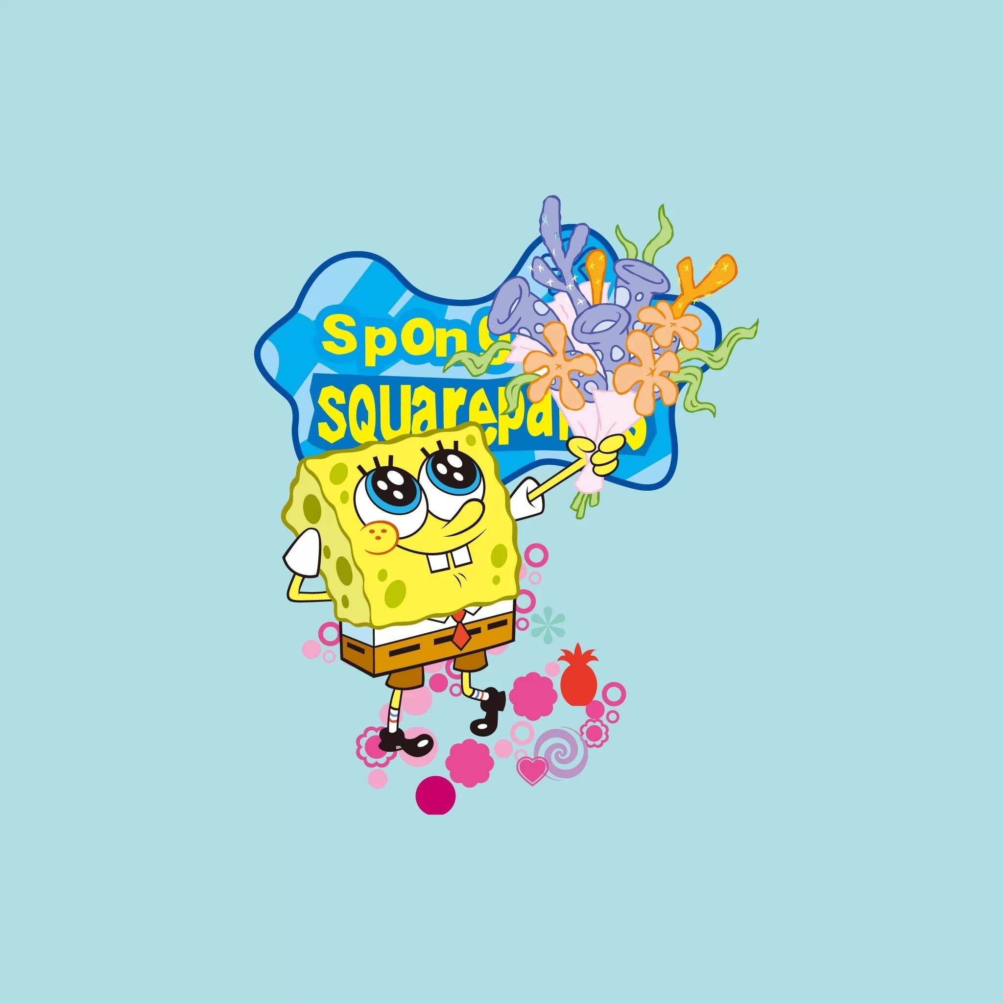 Spongebob Flower Sky Background.