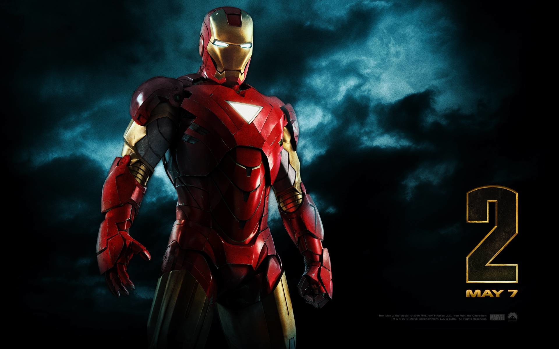 Iron Man, Iron Man 2, Movie poster, Storm clouds, 1920x1200, MacBook Pro wallpaper