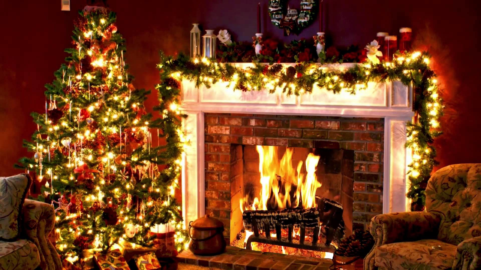 Christmas Fireplace Background ·① WallpaperTag