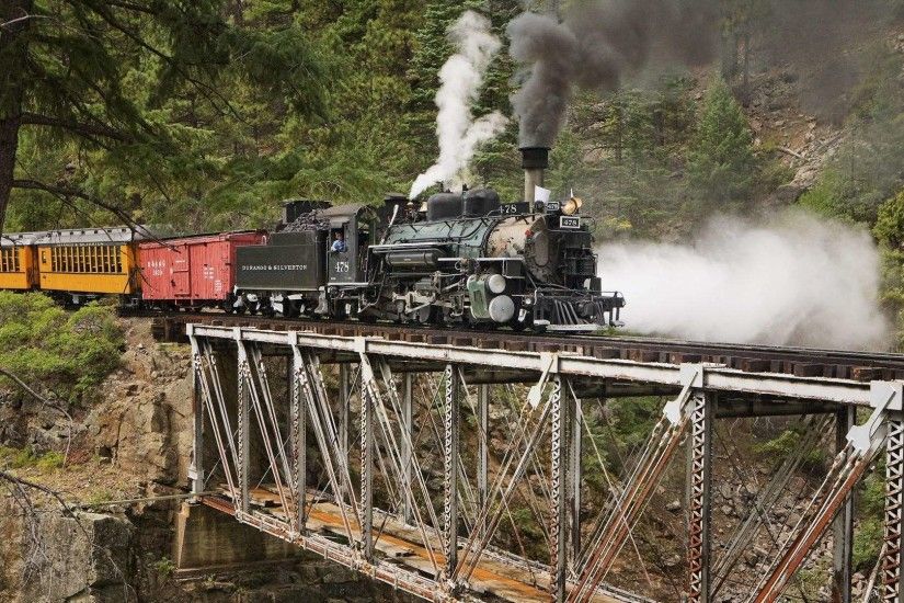 Colorado Steamtrain over Bridge HD Wallpaper in Full HD from the Trains  category.