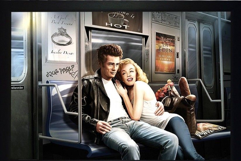 Marilyn Monroe & James Dean wallpapers and stock photos