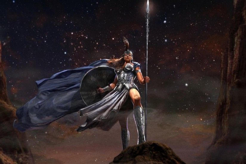 Fantasy - Gods Fantasy Goddess Warrior Armor Greece Mythology Wallpaper
