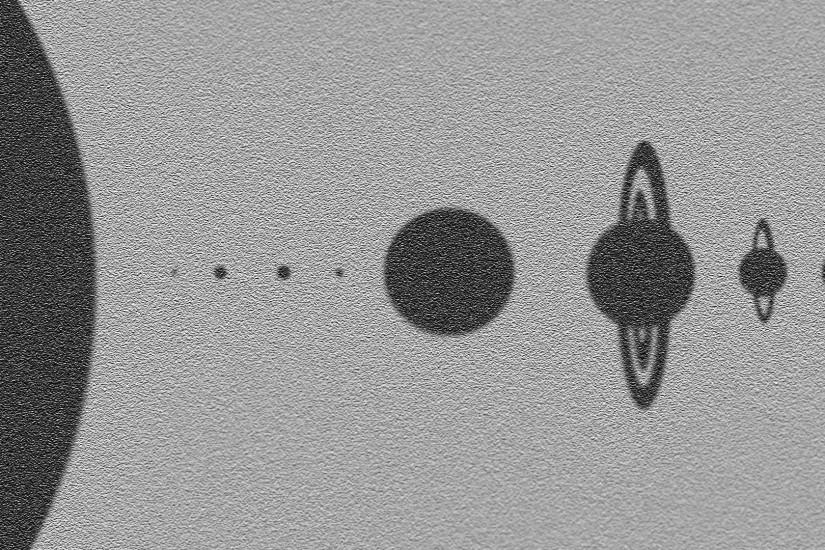 Minimal Solar System Wallpaper - to (size) scale, of course.