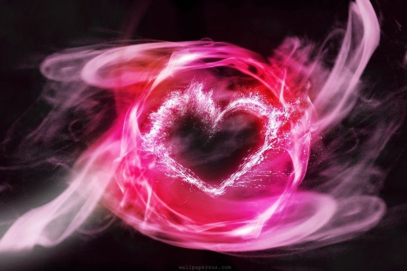 pink heart smoke abstract dekstop wallpaper