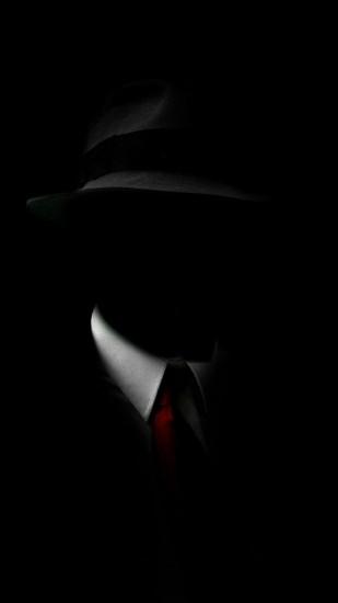 Shadow Man Black Suit Hat Red Tie Iphone 6 Plus Hd Wallpaper -  mobilewallpaperdownloads.com