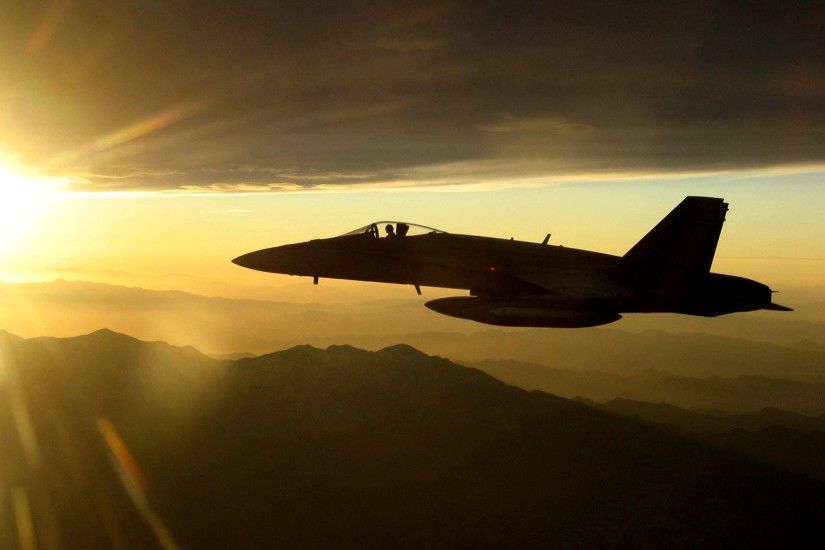 Aircraft orange f18 hornet sun fighter jets skies wallpaper