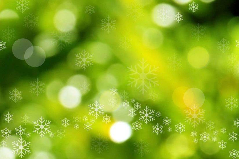Christmas Backgrounds | Green Christmas Background with Bokeh and  Snowflakes Scatters .