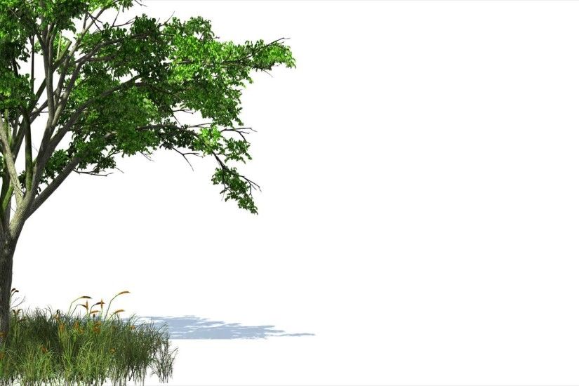 FREE HD video backgrounds – 3D animated tree and grass with wind effect