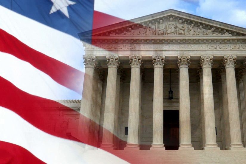 A patriotic background of a slow motion American flag composited over a  shot of the Supreme Court. Stock Video Footage - VideoBlocks