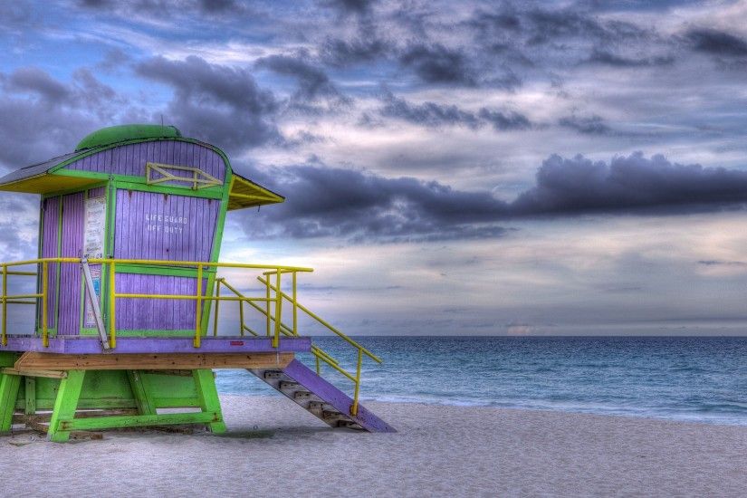 Shack Tag - Yarns Usa Colors Station Colorful Life Miami Clouds Beach Sea  Guard Shack Wallpaper