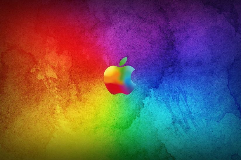 rainbow apple desktop wallpapers hd