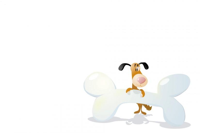 Cartoon Dog With Bone - Free Animals Wallpaper Image with Dogs