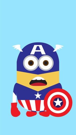 Despicable Me inspired Captain America minion iphone 6 plus wallpaper for  2014 Halloween