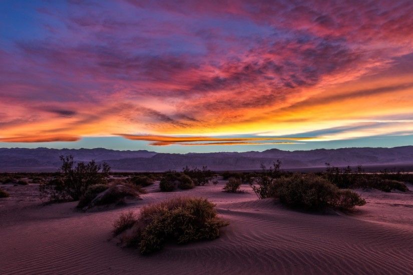 landscape, Nature, Desert, Sunset, Death Valley, Sand, Mountain, Shrubs,  Sky, Clouds, Dune Wallpapers HD / Desktop and Mobile Backgrounds