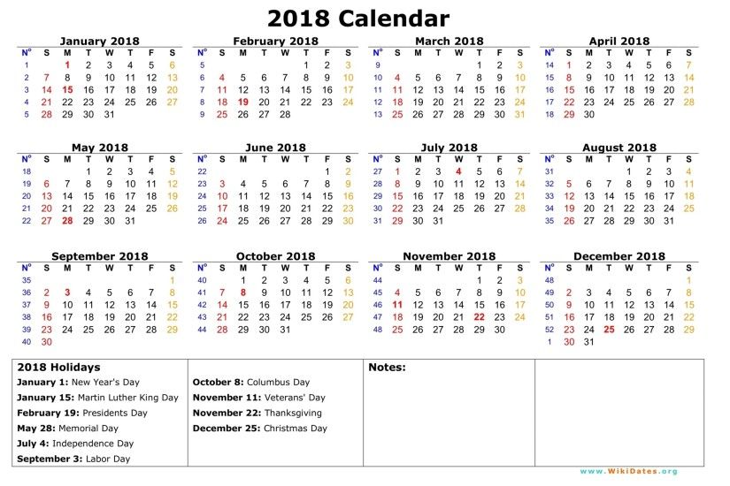 Gallery of January 2018 Calendar Template