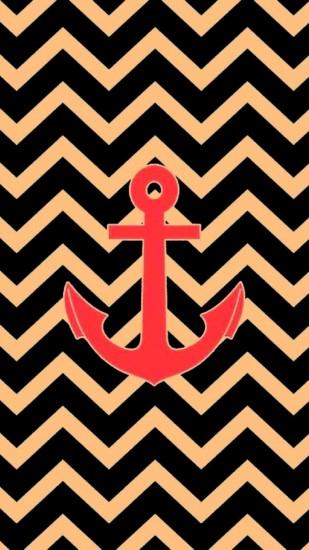 Red Anchor Pink and Black Chevron iPhone 6 Plus Wallpaper - Zigzag Ze Print  Pattern #