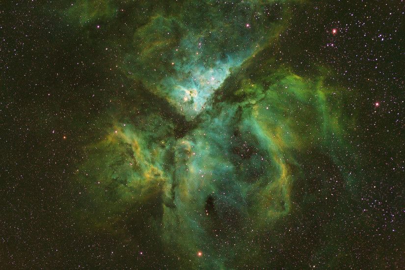 Sci Fi - Nebula Sci Fi Galaxy Space Green Keyhole Nebula Stars Wallpaper