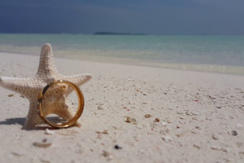 v01265 Maldives beautiful beach background white sandy tropical paradise  island with blue sky sea water ocean 4k starfish gold wedding ring Stock  Video ...