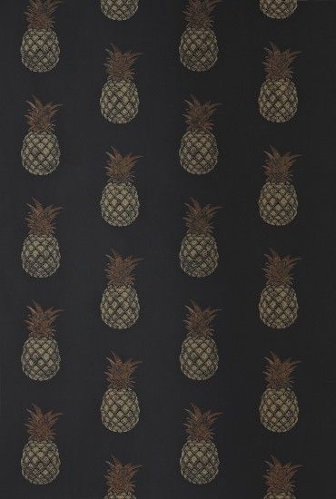 Barneby Gates Pineapple Charcoal Wallpaper main image