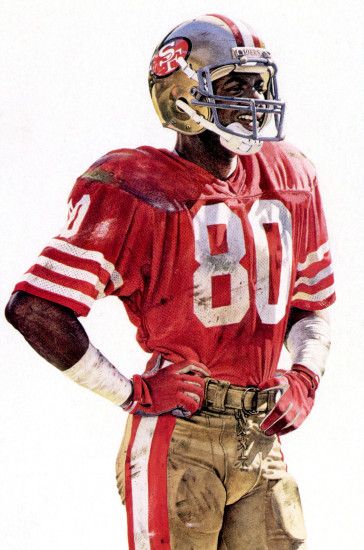 Portrait of SF 49ers Jerry Rice by Merv Corning