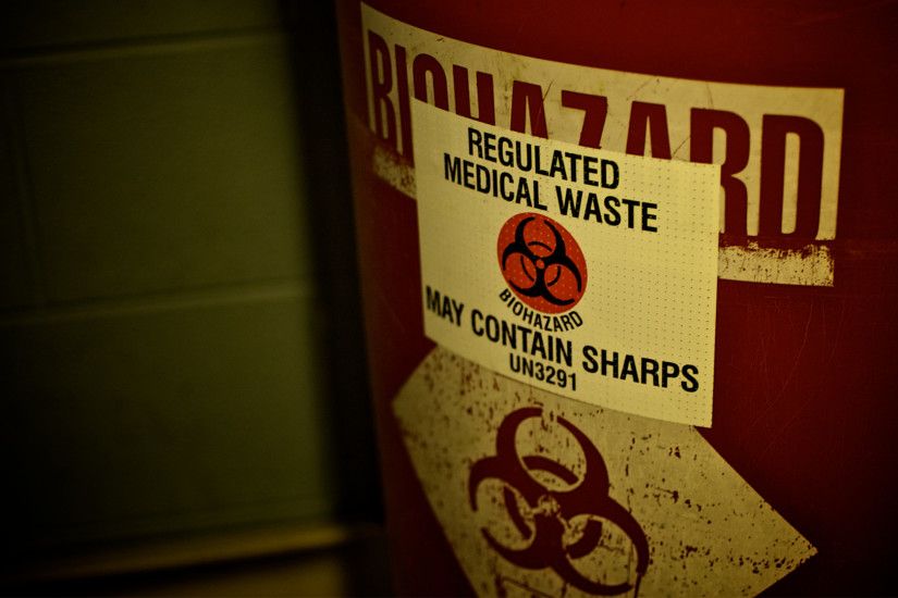 Biohazard Waste Warning Sign Needles Text Dark Horror Blood Wallpaper At  Dark Wallpapers