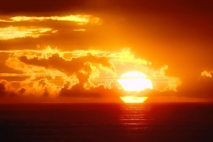 Sunset sun ocean sky Wallpapers Pictures Photos Images. Â«