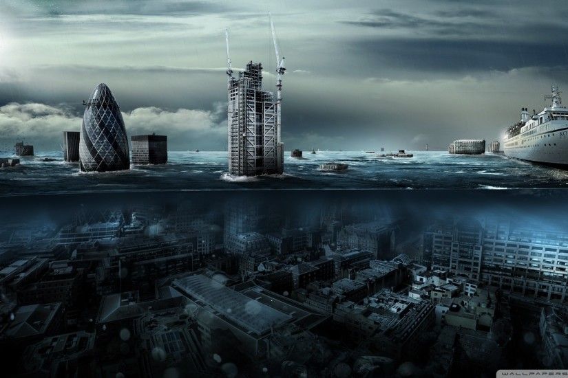 Flooded London HD Wide Wallpaper for Widescreen