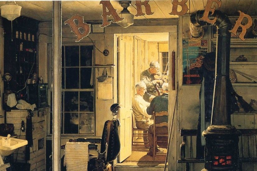 paintings classic barbers brooms window panes norman rockwell violinist  interior spaces 1776x2028 Art HD Wallpaper
