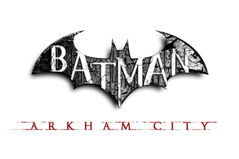 2048x1152 Wallpaper batman arkham city, bat, name, game, graphics, font,
