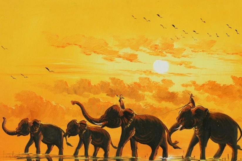 desktop wallpaper download art paintings elephant artistic wallpaper .