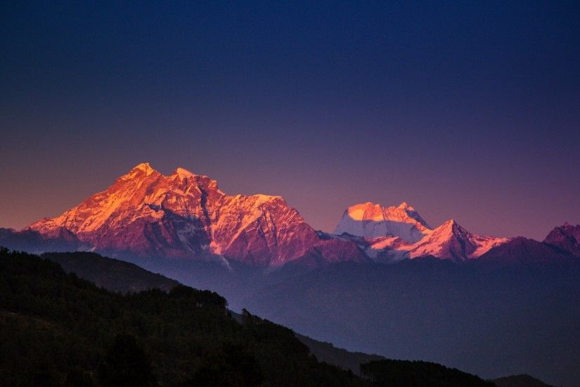 Himalaya mountain peaks in Nepal