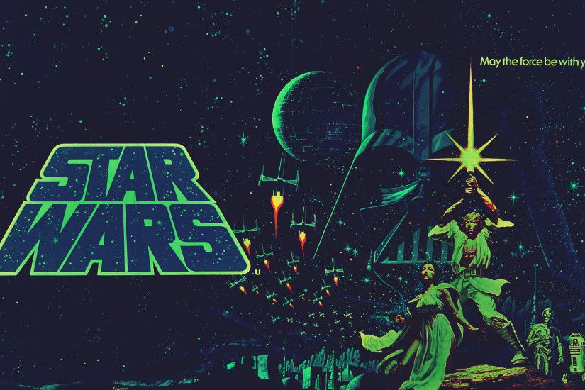 Artwork C3PO Darth Vader Leia Organa Luke Skywalker R2D2 Star Wars