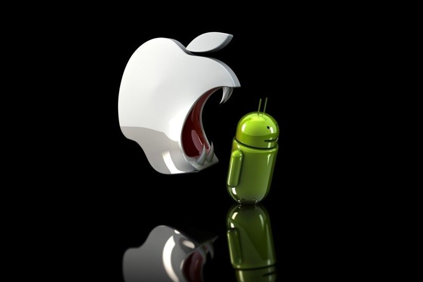 Funny-Apple-And-Android-Broken-Wallpaper-HD-1