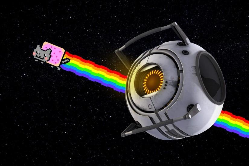 Nyan Cat, Portal, Space Wallpaper HD