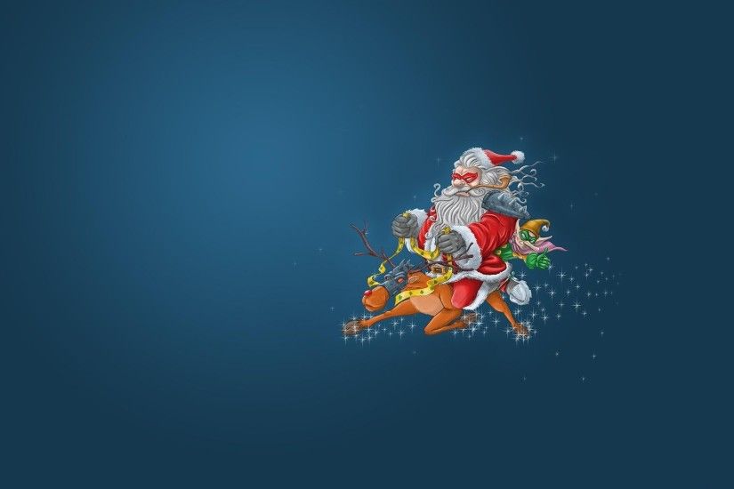 Santa Claus And Reindeer Wallpaper (19)