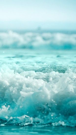 Nature iPhone 6 Plus Wallpapers - Blue Sea Waves Splashing iPhone 6 Plus HD  Wallpaper