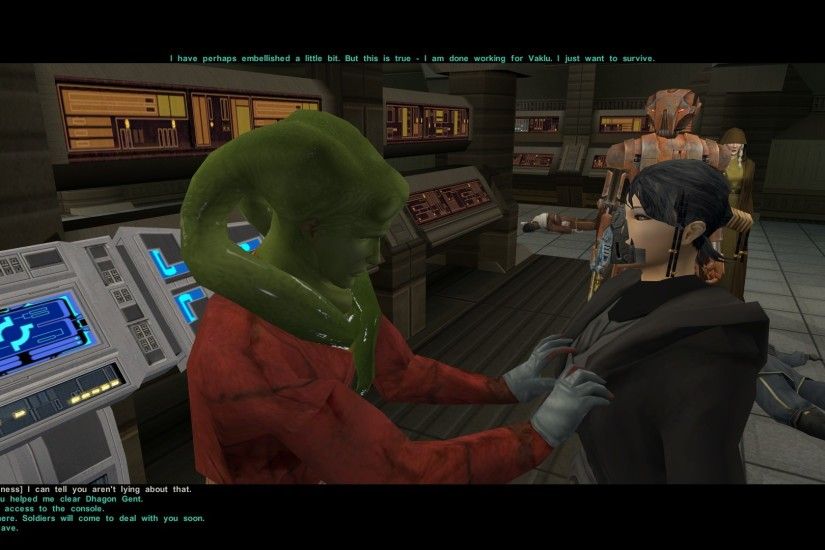 This slicer is getting a little too handsy... [KOTOR 2] ...