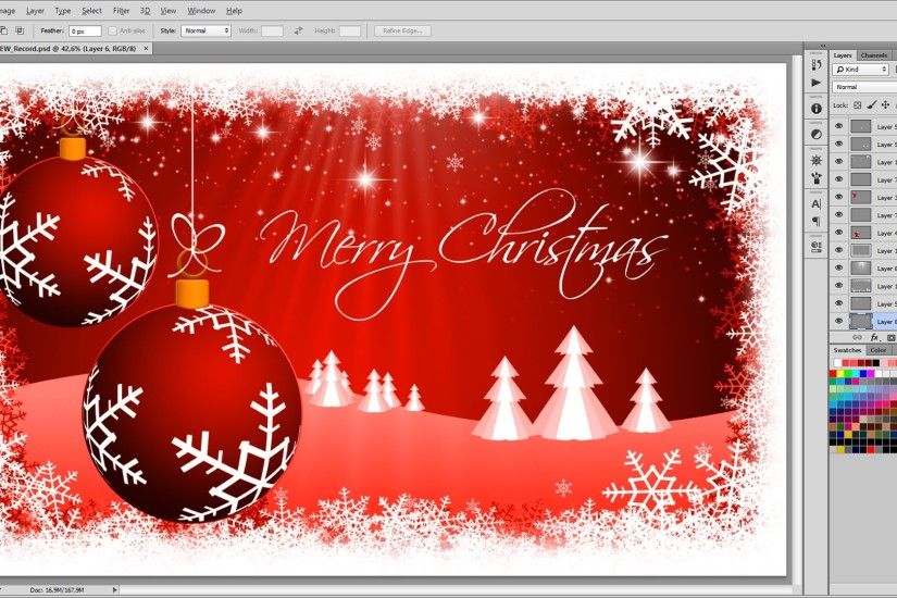 How to create a Christmas Background - Photoshop Tutorial - Timelaps -  YouTube