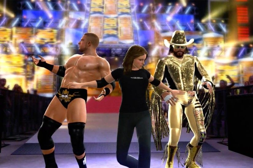 WWE 2K14 : Macho Man & Triple H (with Stephanie McMahon) Tag Team Entrance  - YouTube