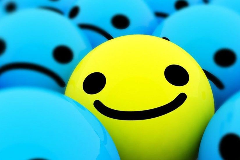 Preview wallpaper smile, blue, yellow, bright 2048x2048
