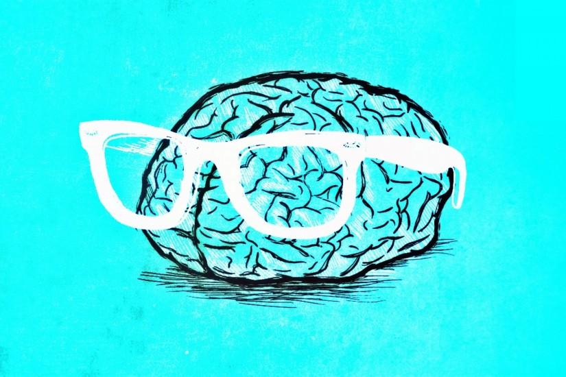 Preview wallpaper brain, glasses, art, gyrus 1920x1080