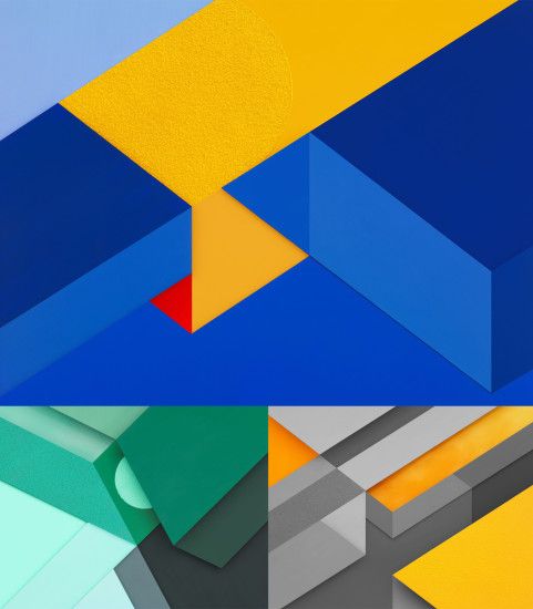 Three wallpapers that launched as part of the Android Marshmallow's default  set.