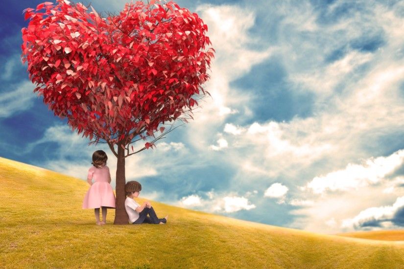 Romantic Heart Shape Tree Love