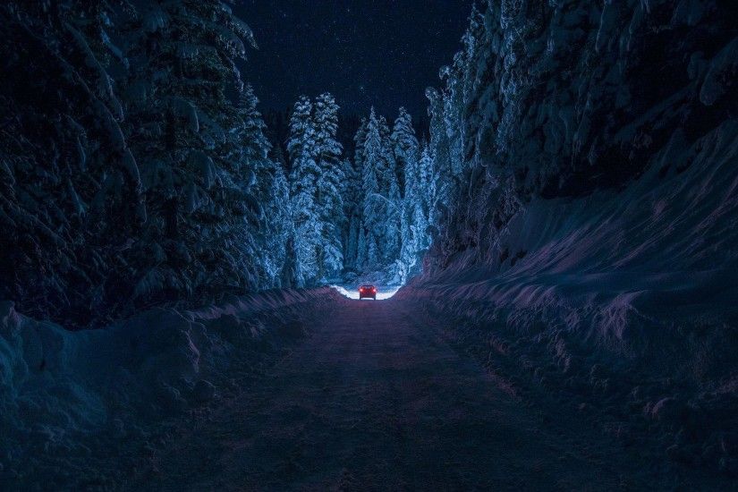 Driving on Secluded Snowy Road HD Wallpaper | Hintergrund | 1920x1200 |  ID:685501 - Wallpaper Abyss
